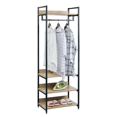 Kleiderständer Kleiderstange Garderobenständer Schuhablage Kleiderschrank Eiche