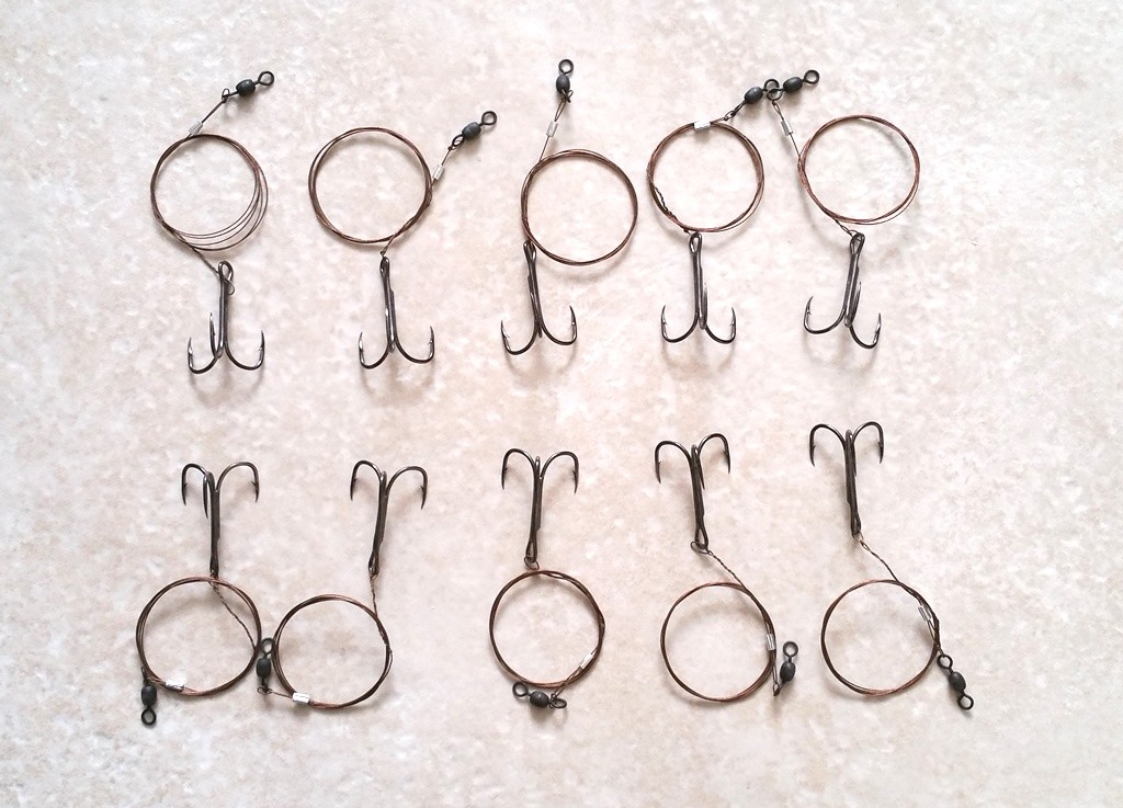 NWF Lot 30lb Mackerel Leader W/7 Strand Twisted SS Wire W/Eagle Claw