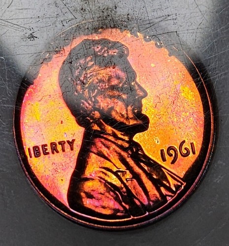 1961 Proof Penny Lincoln Memorial Cent NGC PF67RB Neon Electric Rainbow Toned - Picture 4 of 12