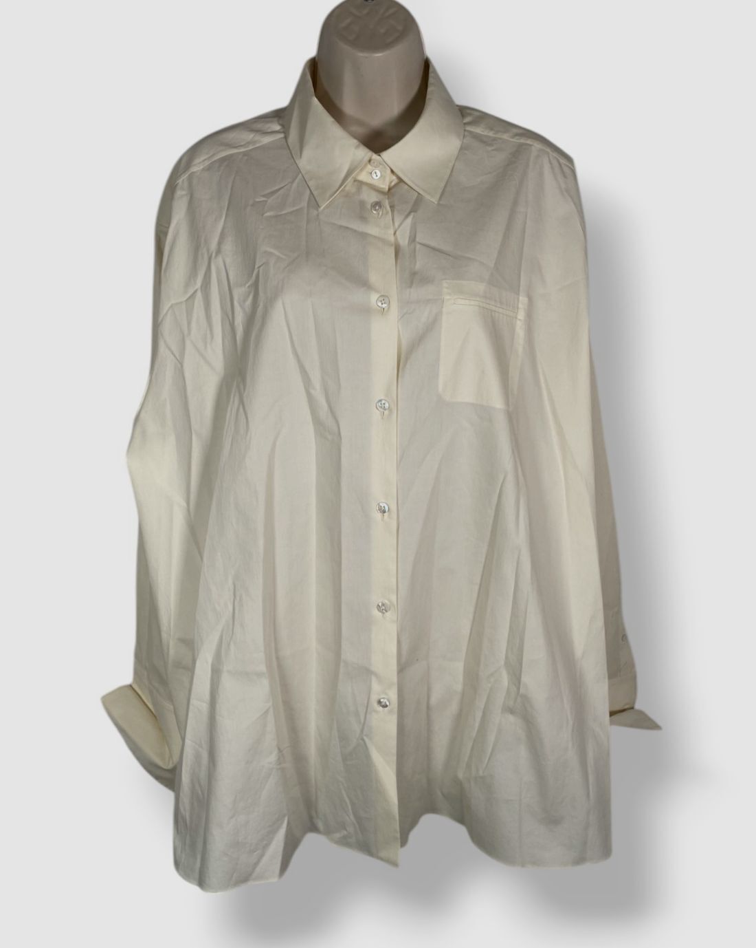 FILA Camicia donna The Row avorio cotone lunare manica lunga colletto con bottoni taglia M