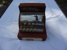 Vtg Tom Thumb Cash Register Red Metal Working Rusty