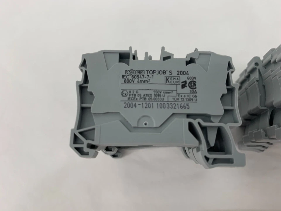 WAGO 2004-1201 Terminal Block Connector 2-Position Feed Through Gray Lot of 16 - Image 4 of 4