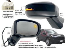 Door Mirror for 2023-2025 HONDA CR-V with BSD Signal Light 14H8P Passenger Side