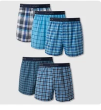 Hanes Tagless Boxers 5 Pack Medium 32-34" wicking cool comfort 