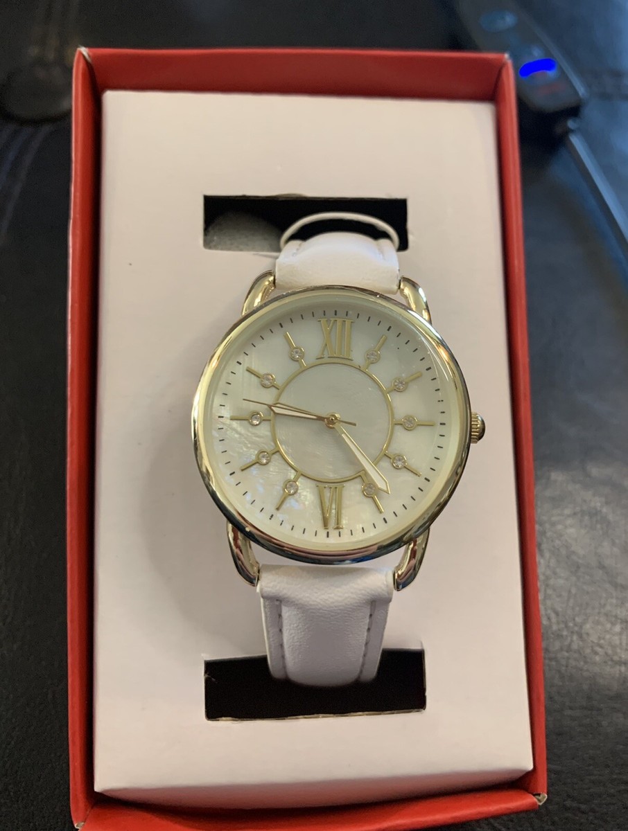 Kessaris Watch White Band Mother of Pearl Colored Dial White  display picture 3