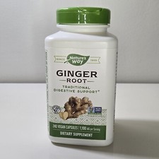 Nature's Way Ginger Root Traditional Digestive Support 240 Vegan Exp 8/26