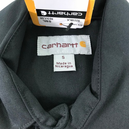 Carhartt Shirt Mens Small BlackTwill Short Sleeve Work Green Flash Brewery - Picture 3 of 12