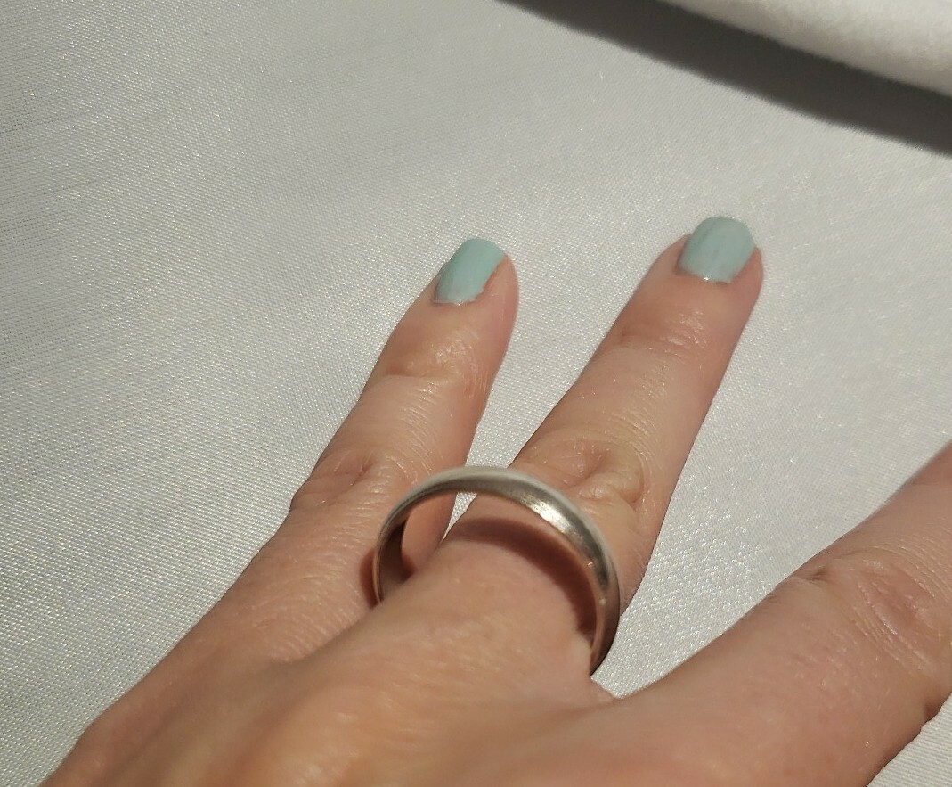 Solid Sterling Silver Classic Half-round Wedding … - image 9