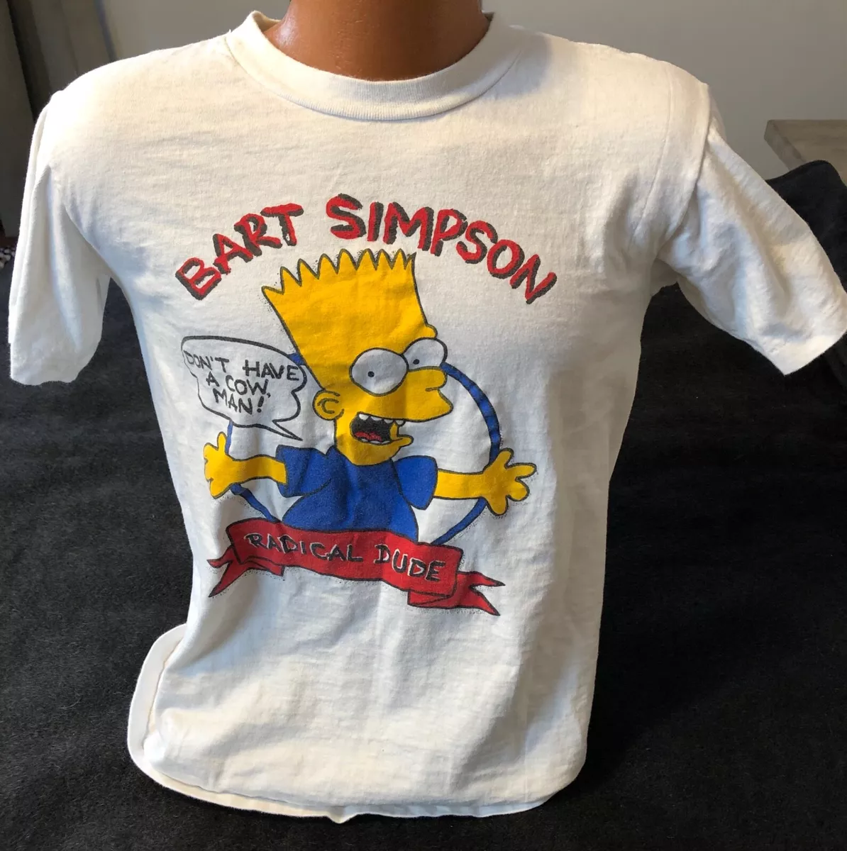 Vintage 1990s The Simpsons Bart Graphic T Shirt Youth Size L Men
