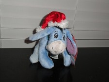 JUST PLAY 2013 DISNEY WINNIE THE POOH 6'' EEYORE WITH SANTA HAT  SCARF PLUSH