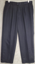 Dockers Premium Men's Size W36 L32 Navy, Straight Leg, Pleated, Cuffed Pants