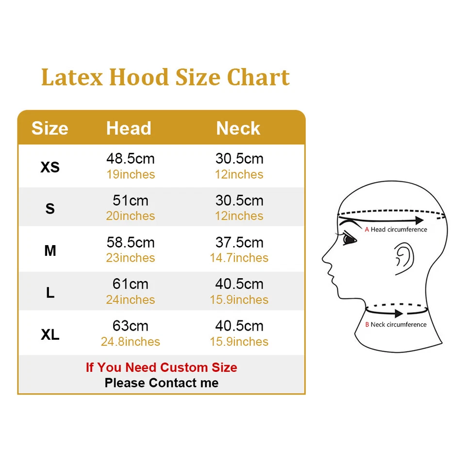 Máscara de goma de látex transparente capucha Hallween traje de gato 0,4 mm hecho a medida Foto 4 de 4