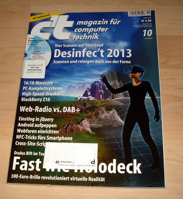 Computer PC Zeitung Zeitschrift - C't 10 / 2013 - Technik Monitore Drucker DAB+