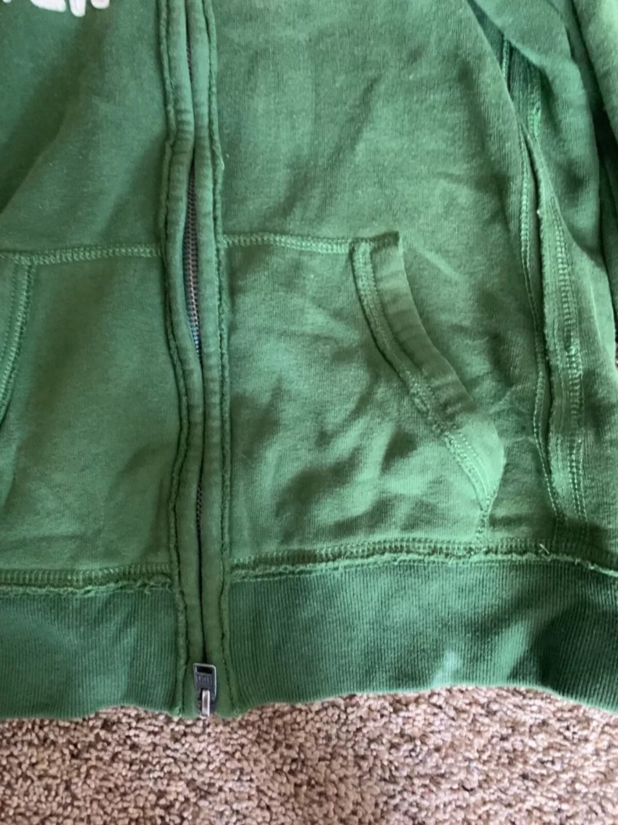 Hollister Dark green Hoodie Full Zip Up Small double zipper