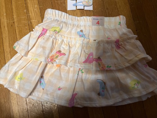 365 Kids Gymboree Girls Cowboy Lot Of 2 Shirt Skirt & Hair Size:4 NEW/NWT - Picture 2 of 5