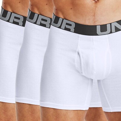 HERREN 3er-Pack unter Rüstung aufgeladene Baumwolle 6 Zoll Boxer - Brandneu mit Etikett