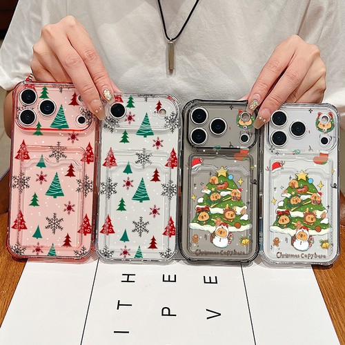 Hülle für iPhone 17 Pro Max 16 15 14 13 12 11 Weihnachtskartenfach Klar TPU-Case - Picture 4 of 19