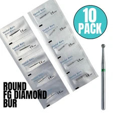 10 PACK: Dental Diamond Burs, FG (friction grip), Multi-Use High Quality Burs