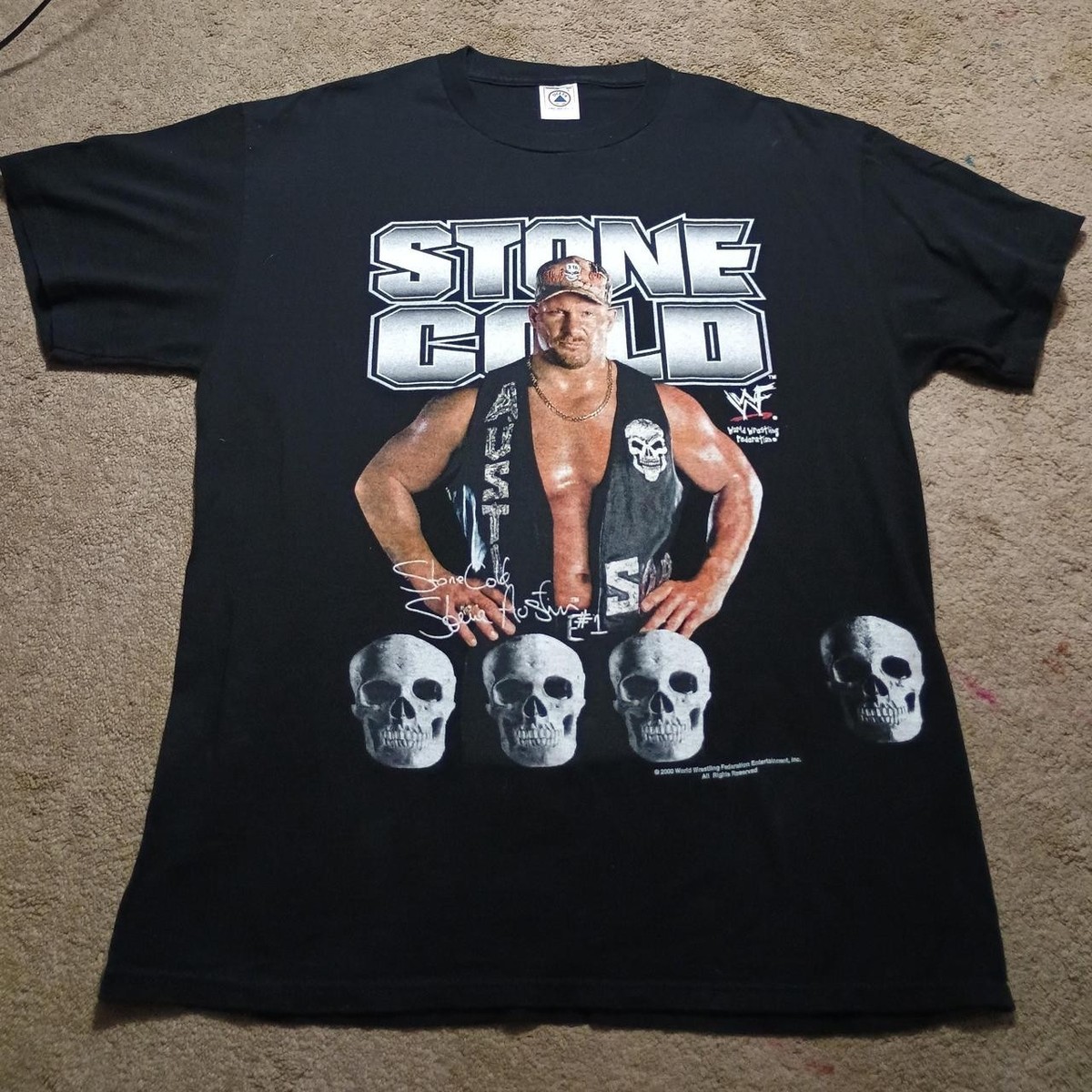 Vintage WWE 2000 Stone Cold Steve Austin AOP T-Shirt Double Sided