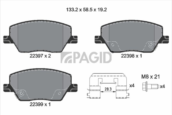 Bremsbelagsatz Scheibenbremse Pagid T2560N FüR Fiat Tipo 357HXN1A 357SXN1A 357-image