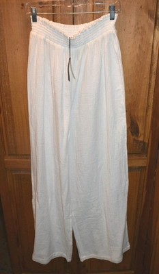 NWT Monrow Women s XL White Gauge Lightweight 14'' Wide Leg Pant