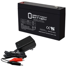 Mighty Max 6V 9AH F2 Battery Compatible With Emergi-Life RSM18 + 6V Charger