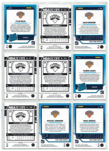 Lotto carte basket Knicks - Brunson, Anunoby, Bridges, Kolek (9 carte) NK1 - Foto 2 di 2