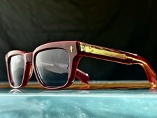 Jacques Marie Mage Molino Limited Edition Burgundy Square Sunglasses Blue