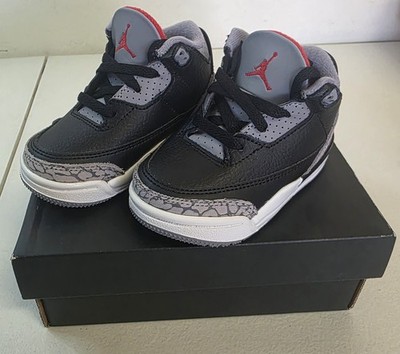 Nike Air Jordan 3 Retro Black Cement Grey Toddler Kids Size 5c 
