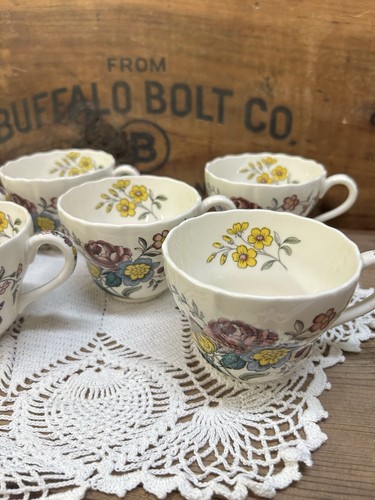 Copeland Spode Gainsborough Tea Coffee Cup Floral Pattern China Set Of 6 - Picture 3 of 8