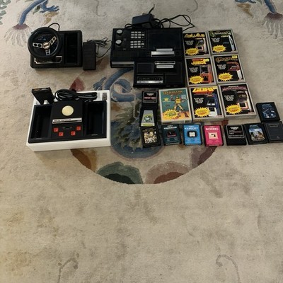 Used Vintage Coleco Vision Game System W/ Cartridge Games And Accessories ￼