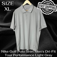 Nike Golf Polo Shirt Size XL Men  s Dri-Fit Tour Performance Light Gray FAST SHIP