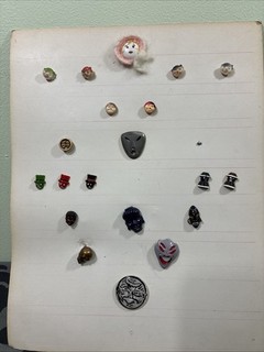 Vtg Faces Buttons Collector Card 20 Figure People Figural Heads Odd Novelty
