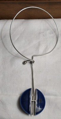 Rare ANTON MICHELSEN Blue ROYAL COPENHAGEN STERLING SILVER necklace 