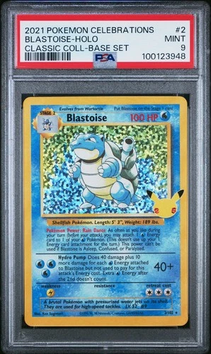 2021 Pokémon Celebrations Blastoise Holo Classic Collection - Base Set #2 PSA 10