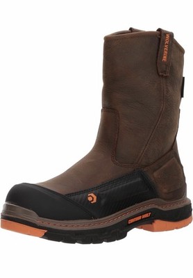 Wolverine Men's Overpass 10'' Composite Toe Wellington Boot - Brown Size 7