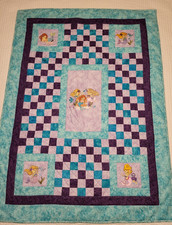 NEW HANDMADE BABY BOY GIRL CRIB QUILT THROW MERMAIDS NARWHAL PIECED EMBROIDER
