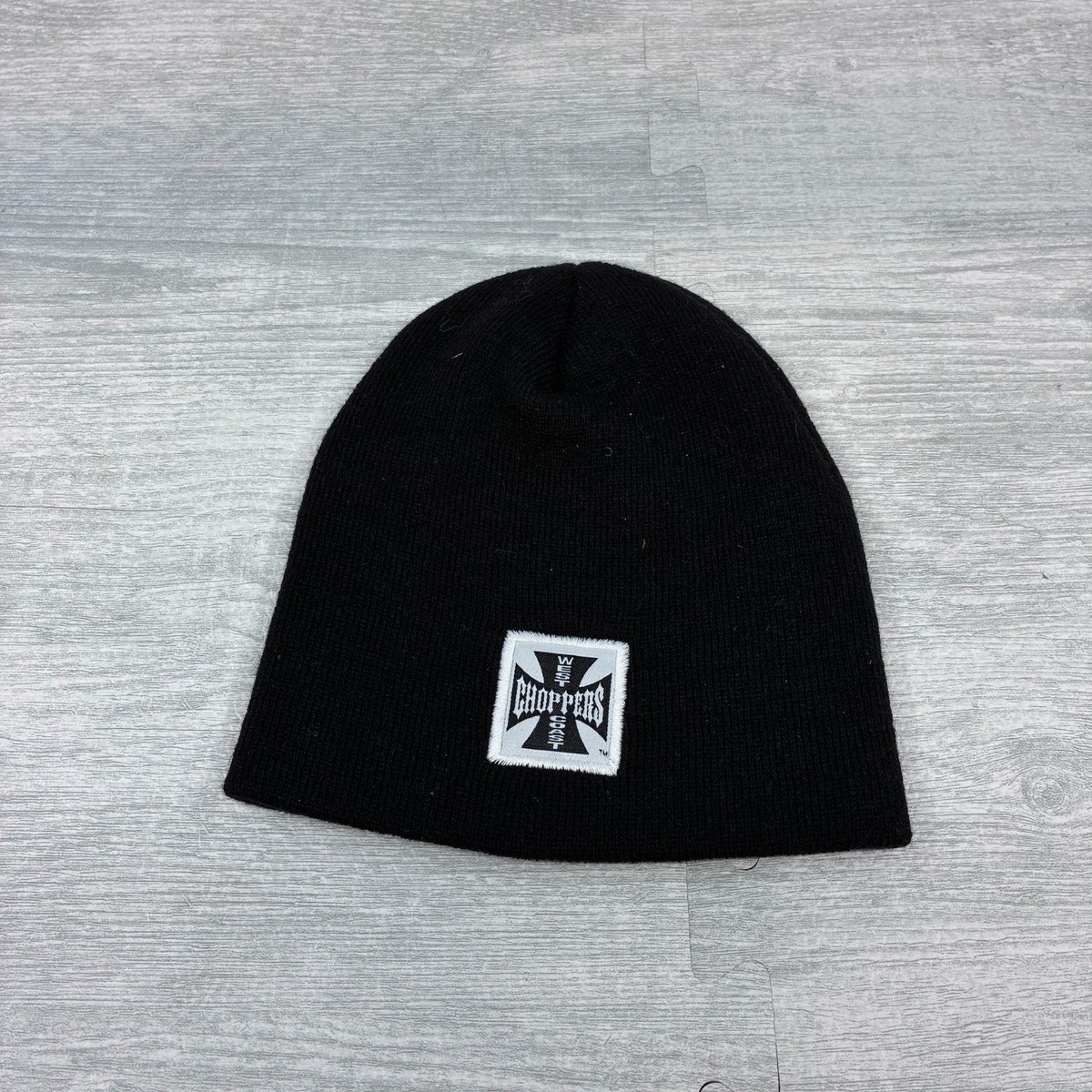 Vintage Y2K West Coast Choppers Beanie Hat Cap Adult Black Knit