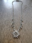 Vintage Silver Tone and Clear Sparkling Rhinestone Festoon Choker Necklace — photo 1