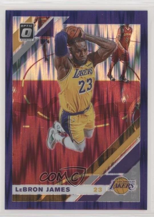 2019-20 Panini Donruss Optic Purple Shock Prizm LeBron James #60 3wu