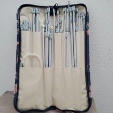 Susan Bates Lot of Silvalume Single Point Knitting Needles Various Sizes w Case