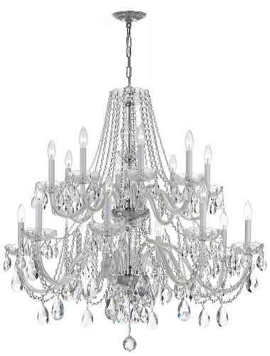 Crystorama 37" Wide Chrome 16-Light Traditional Crystal Chandelier - Picture 2 of 7