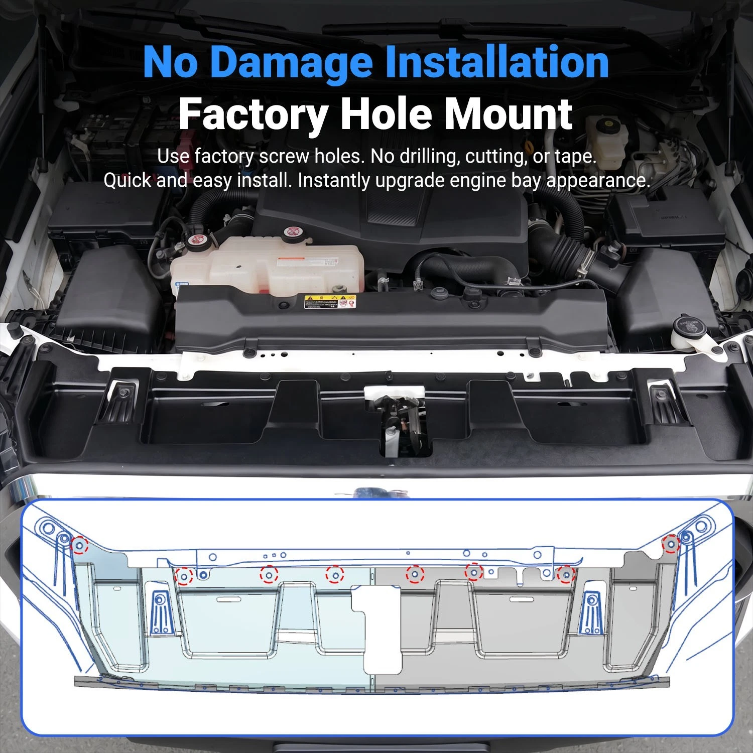For 2022-2026 Toyota Tundra Front Upper Radiator Support Cover Upper Radiator - product detail image 9