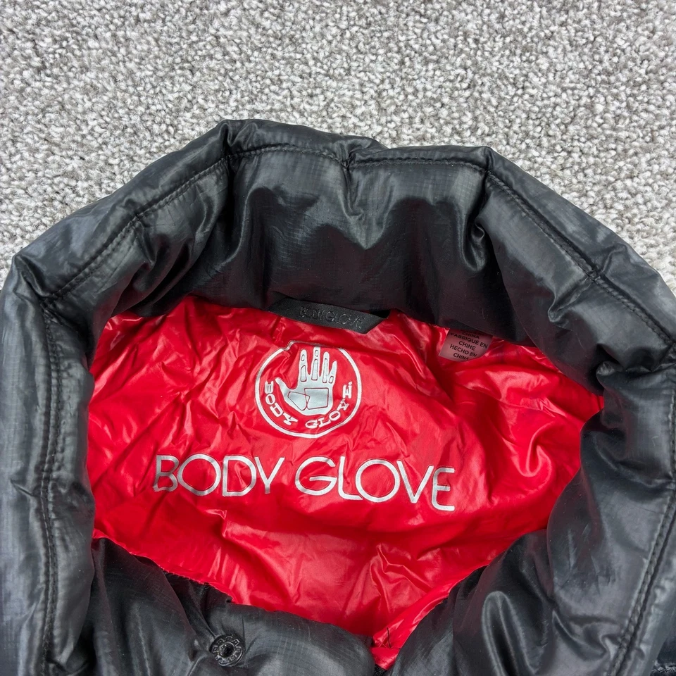 Chaqueta acolchada Body Glove para hombre grande negra roja relleno cremallera resistente al agua Foto 3 de 4