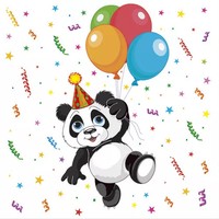 Tiere Funny Panda Servietten 20 Stk 33X33 Cm
