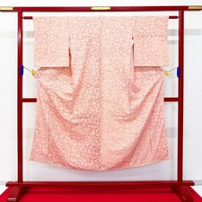 Japanese Kimono 'KOMON' Silk/Pink/Traditional/History/Length:146cm N1326