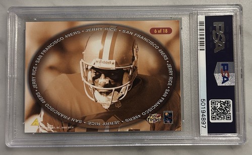 1996 PINNACLE SELECT CERTIFIED JERRY RICE GOLD TEAM INSERT PSA 9 MINT 49ERS HOF - Picture 2 of 2