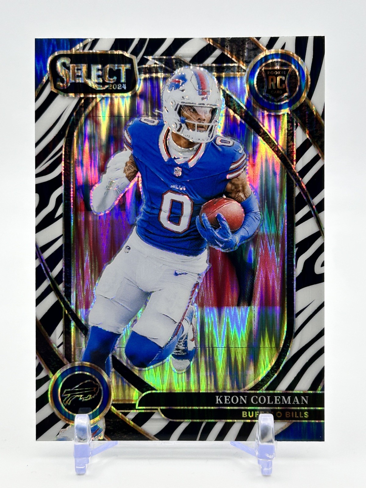 2024 Panini Select Club Level Keon Coleman #280 Zebra Prizm SSP CASE HIT (RC)