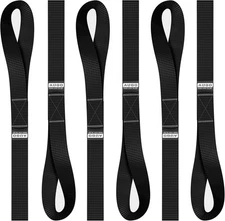 Soft Loop Tie Down Straps - 1,500 Load Capacity & 4,500 Lbs 12 Inch, Black 