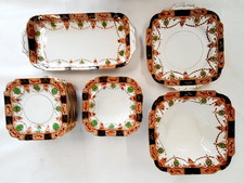 1930s Burgess Bros Carlisle Ware England Plates and Dishes Bowls Mixed Serving